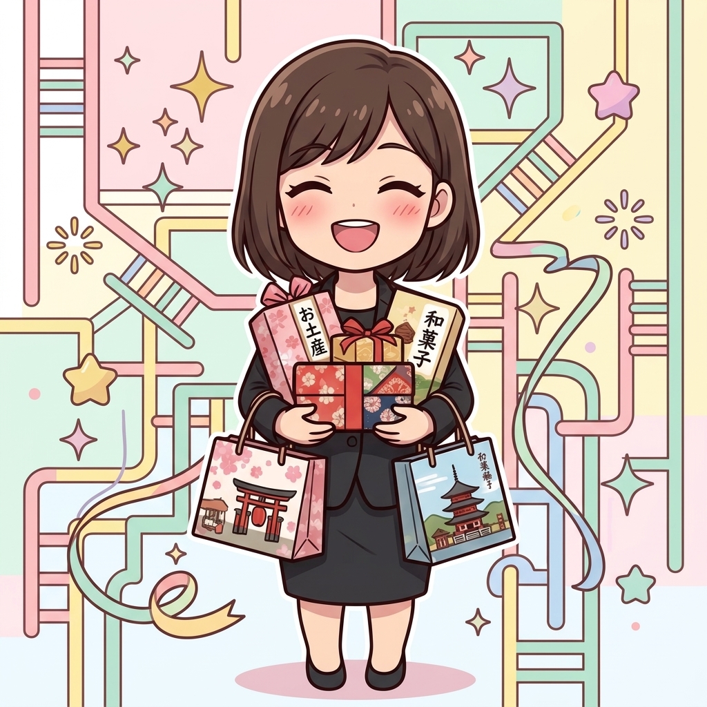 おみやげ配布あみだくじの画面